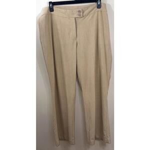 Avenue Womens 20 Average Khaki Tan Wide Leg Work Trouser Dress Pants Stretchy